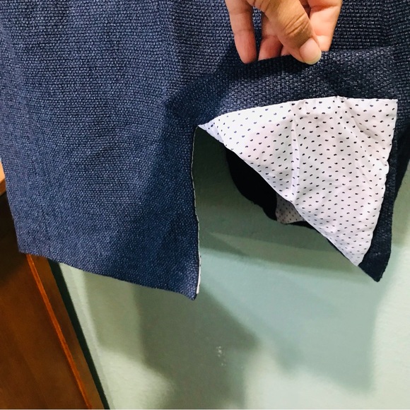 Zara Basic Collection Womens Open Blue Tweed Lined Blazer Suit Jacket Sz M - Picture 5 of 12